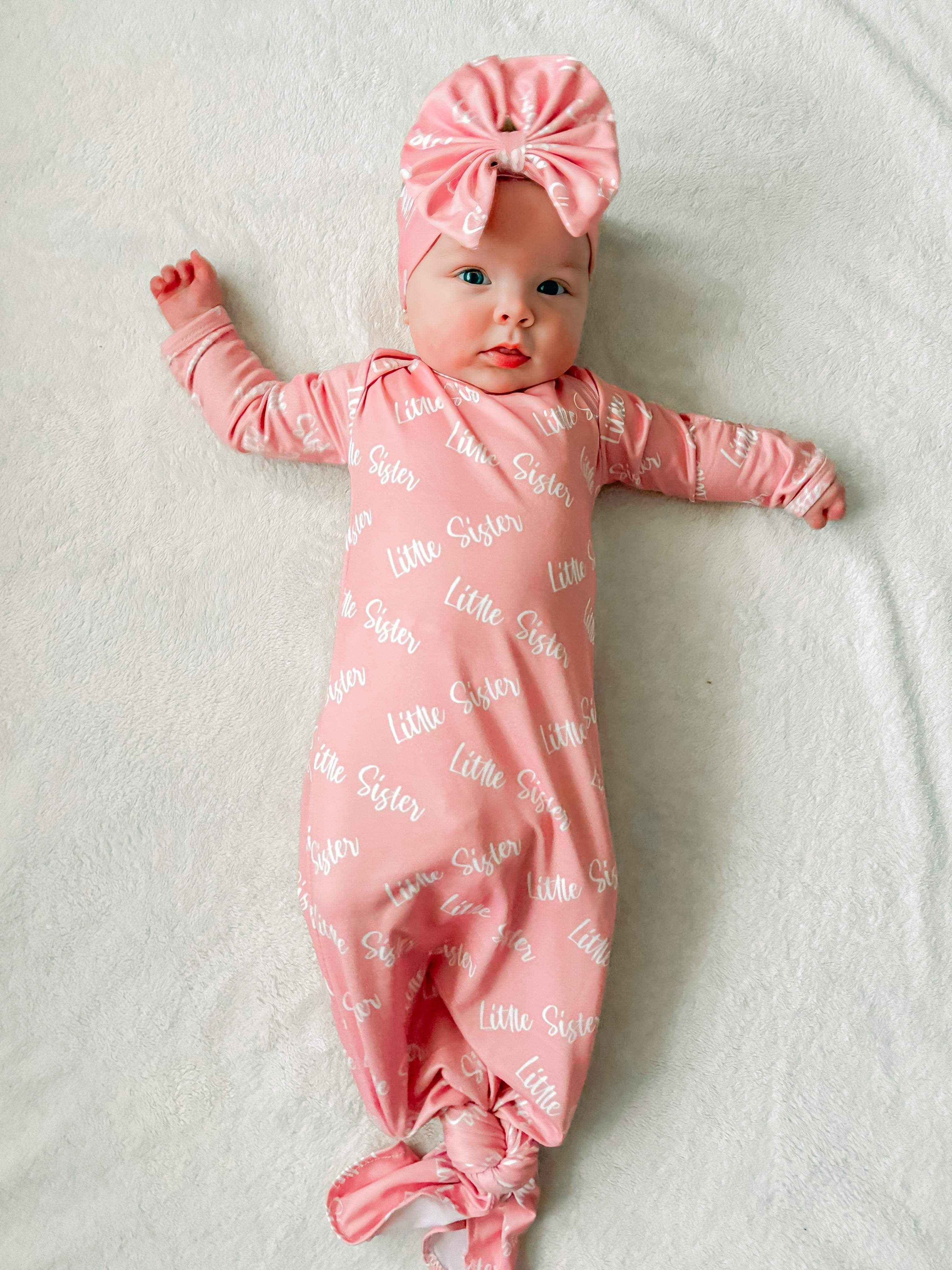 Little sister knotted gown and headband set