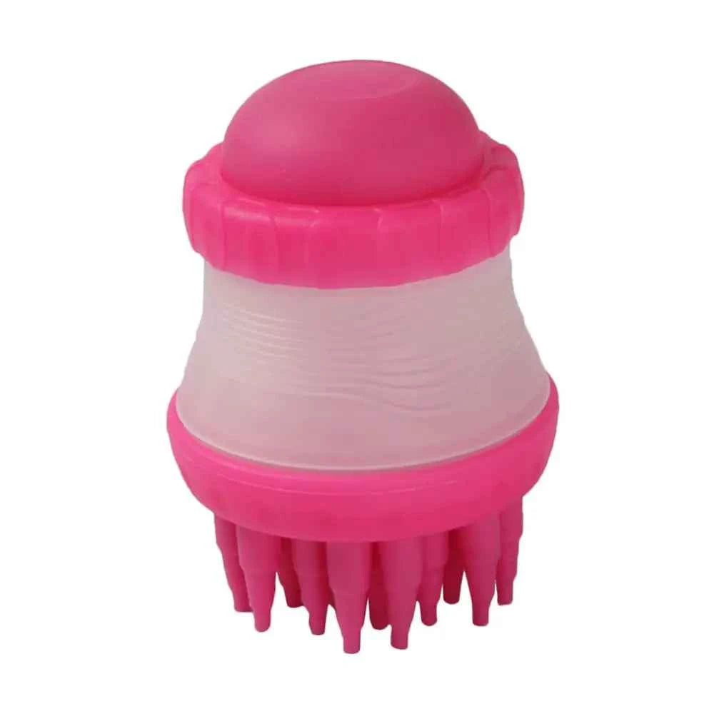 Dog Bath Brush with Massage Comb and Foot Cup