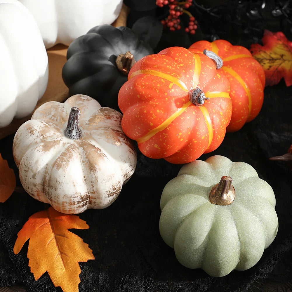 1Pcs Artificial Pumpkin Vegetable for Thanksgiving Halloween Decorations Autumn Garden Home Decor Dining Table Center Ornament