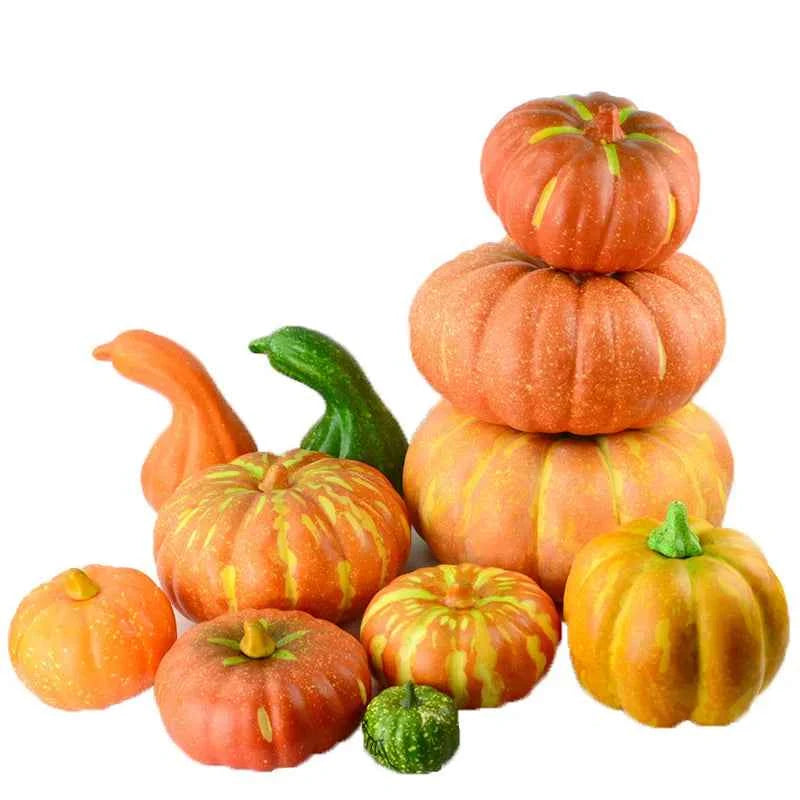 Artificial Foam Pumpkin Simulation Fake Vegetable Model Halloween Farm Park Festival Landscape Ornament Photo Shoot Props