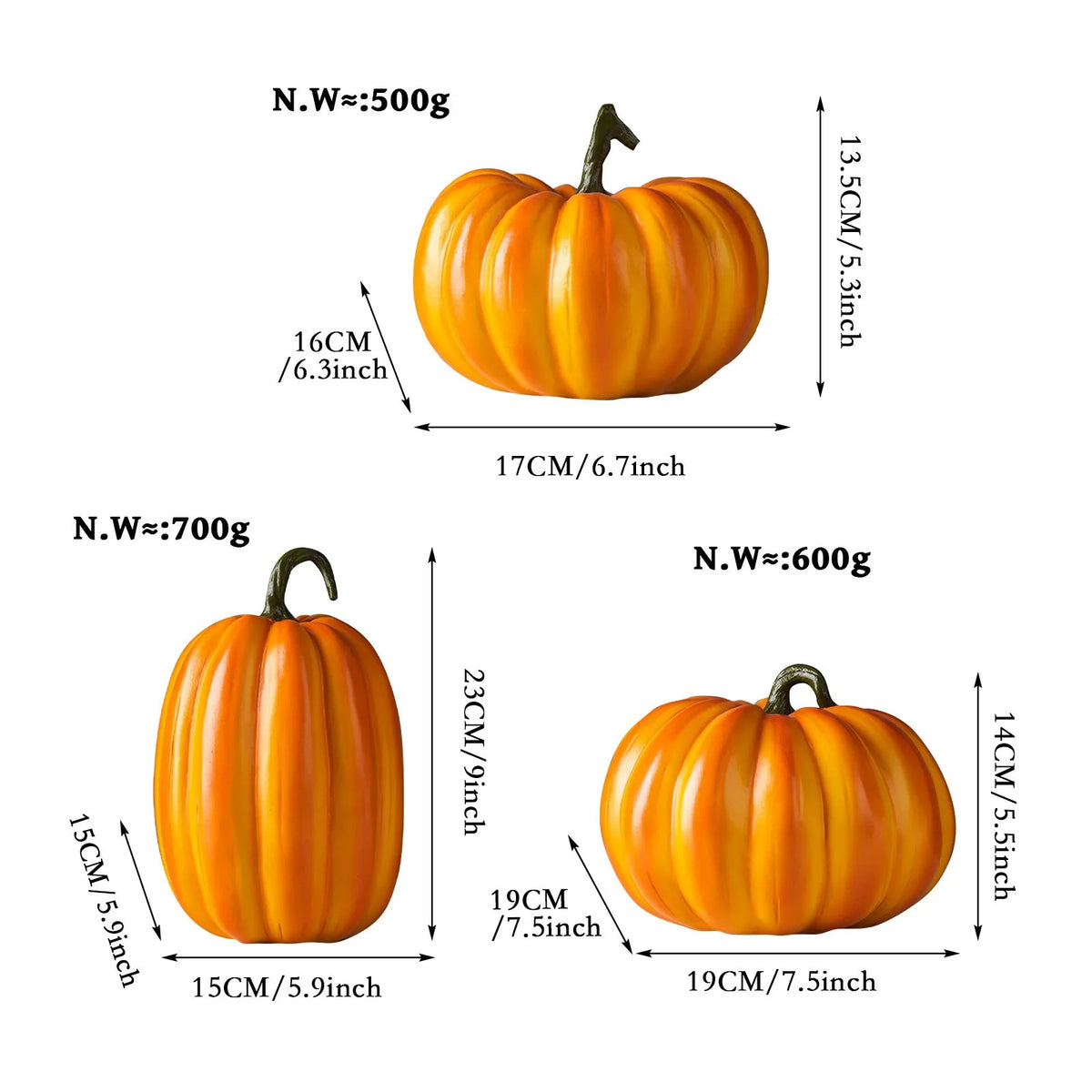 Halloween Decoration Autumn Harvest Artificial Pumpkins Large Fake Simulation Pumpkin Realistic Fall Autumn Decorations