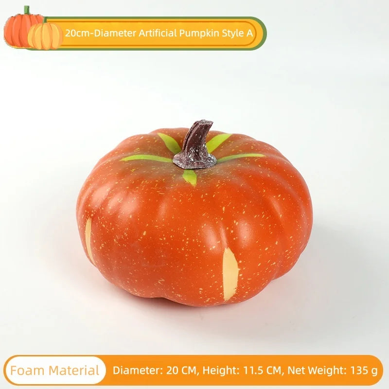 Artificial Foam Pumpkin Simulation Fake Vegetable Model Halloween Farm Park Festival Landscape Ornament Photo Shoot Props