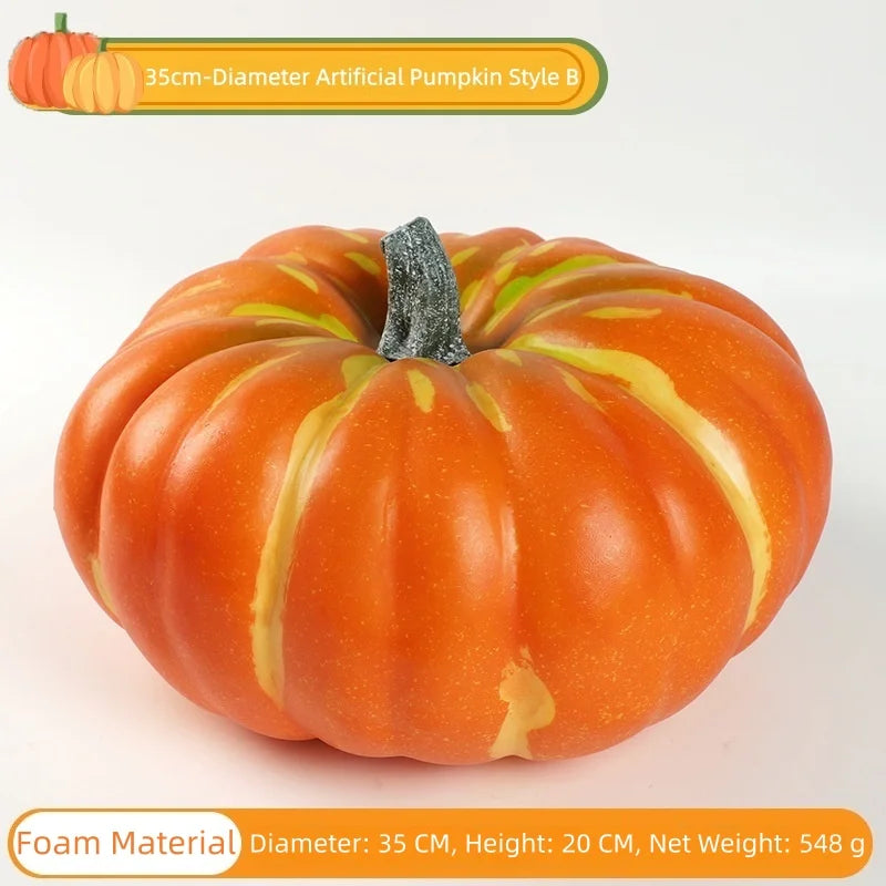 Artificial Foam Pumpkin Simulation Fake Vegetable Model Halloween Farm Park Festival Landscape Ornament Photo Shoot Props