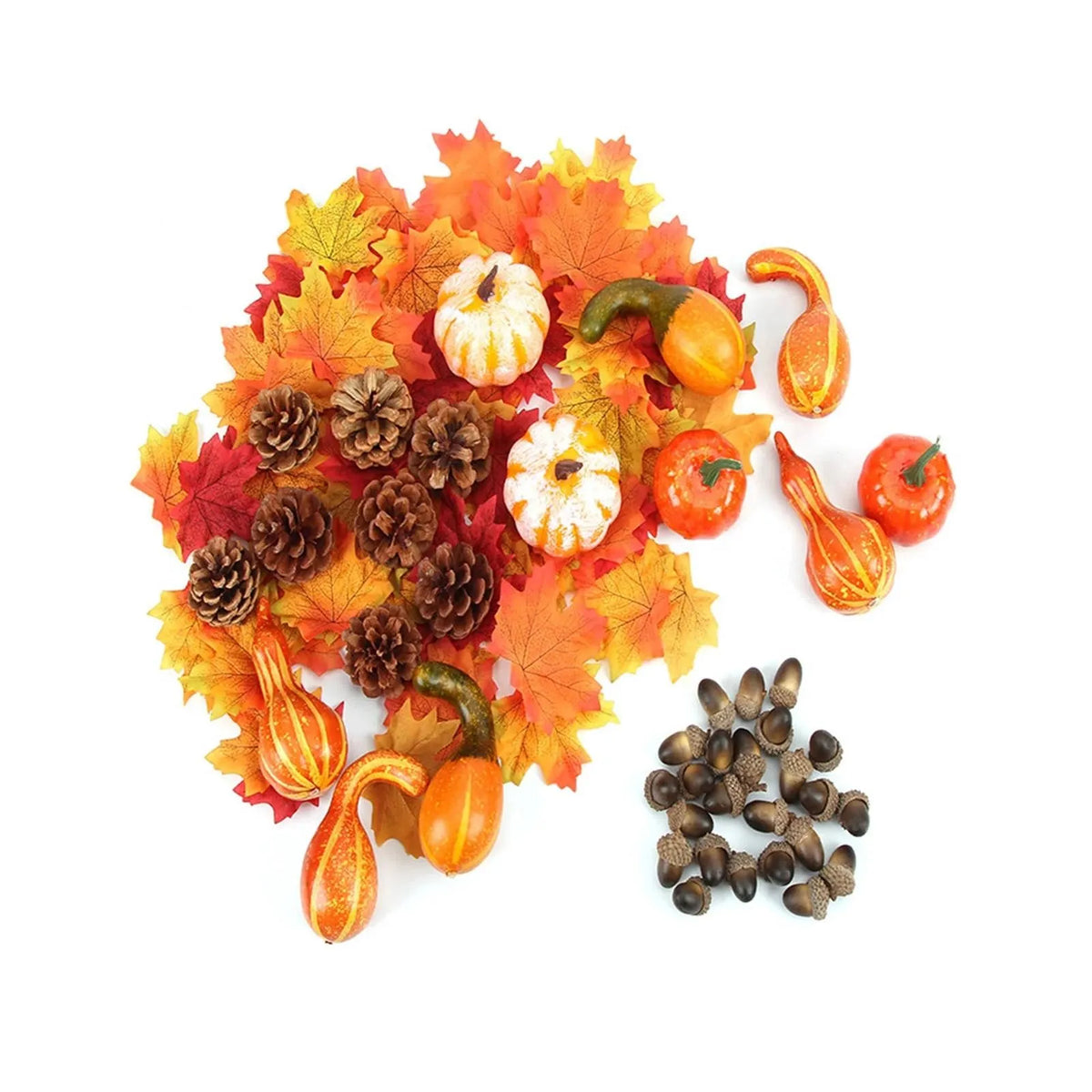 7pcs Artificial Pumpkins Assorted Fake Simulation Pumpkin for Halloween Thanksgiving Party Home Decoration Gifts