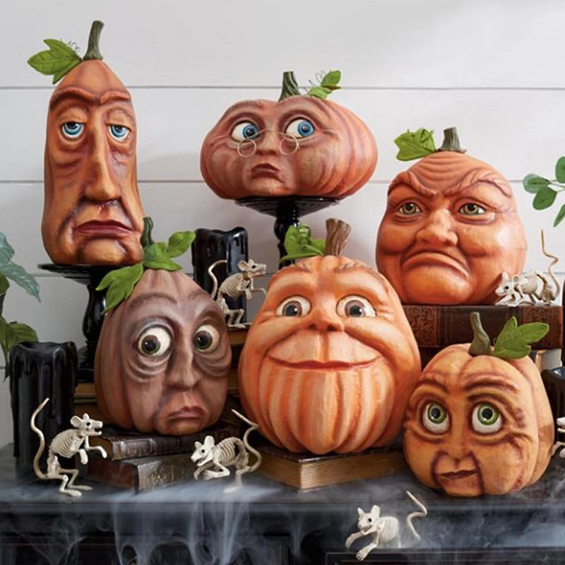 Artificial Pumpkin Statue for Garden Decoration, Pumpkin Face, Monster, Party Decoration, Expression