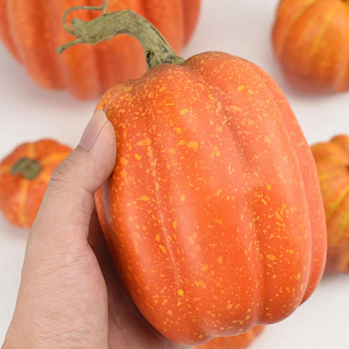 7Pcs Artificial Pumpkin Halloween Decorations for Home Mini Fake Pumpkin Autumn Harvest Party Thanksgiving Ornaments Props