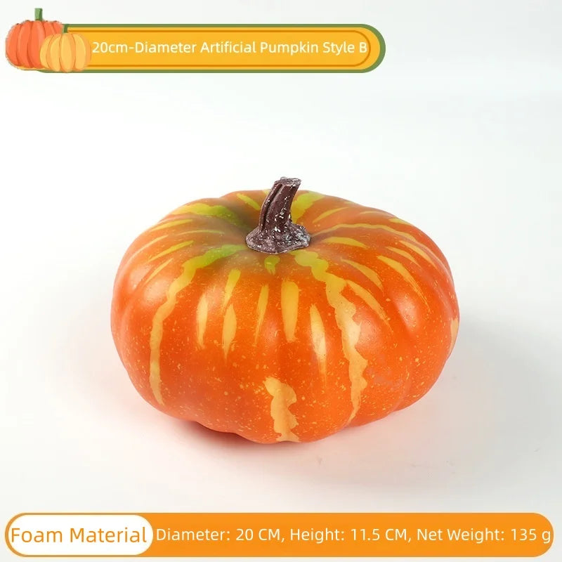 Artificial Foam Pumpkin Simulation Fake Vegetable Model Halloween Farm Park Festival Landscape Ornament Photo Shoot Props