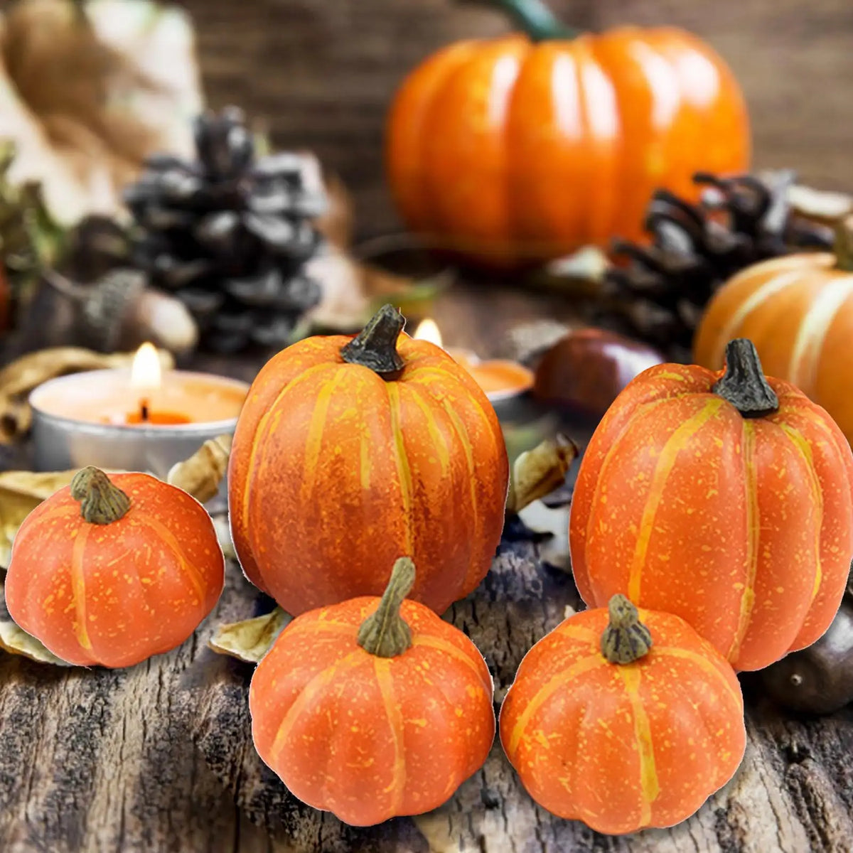 7Pcs Artificial Pumpkin Halloween Decorations for Home Mini Fake Pumpkin Autumn Harvest Party Thanksgiving Ornaments Props
