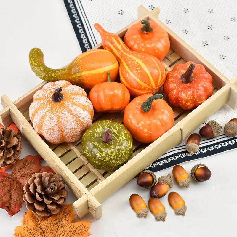 Mini Artificial Halloween Pumpkin Decor Simulation Vegetable DIY Craft Halloween Home Party Decoration Props Farmhouse Harvest