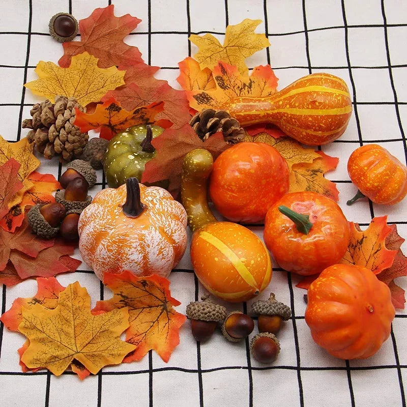 Mini Artificial Halloween Pumpkin Decor Simulation Vegetable DIY Craft Halloween Home Party Decoration Props Farmhouse Harvest