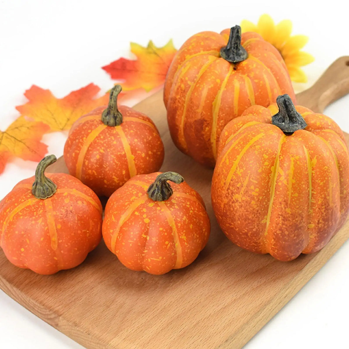 7Pcs Artificial Pumpkin Halloween Decorations for Home Mini Fake Pumpkin Autumn Harvest Party Thanksgiving Ornaments Props