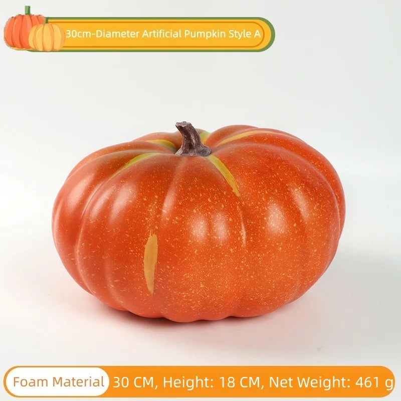 Artificial Foam Pumpkin Simulation Fake Vegetable Model Halloween Farm Park Festival Landscape Ornament Photo Shoot Props
