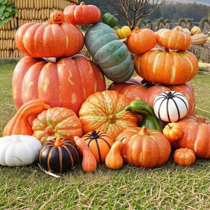 Artificial Foam Pumpkin Simulation Fake Vegetable Model Halloween Farm Park Festival Landscape Ornament Photo Shoot Props