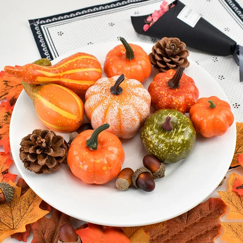 Mini Artificial Halloween Pumpkin Decor Simulation Vegetable DIY Craft Halloween Home Party Decoration Props Farmhouse Harvest