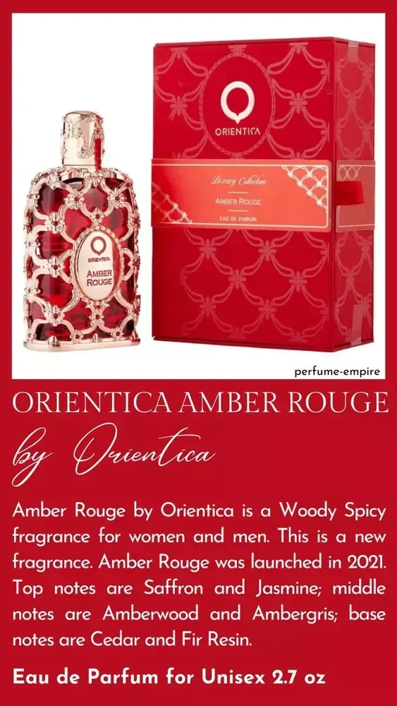 Orientica Amber Rouge by Orientica perfume for unisex EDP 2.7 oz New in Box  (Luxury Collection)