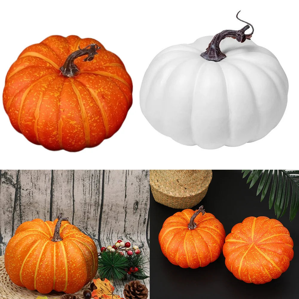 17cm Artificial Pumpkin Fake Simulation Vegetable Thanksgiving Decoration Halloween Party Props DIY Crafts Home Xmas Decoration