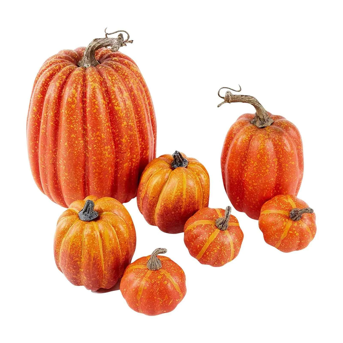 7pcs Artificial Pumpkins Assorted Fake Simulation Pumpkin for Halloween Thanksgiving Party Home Decoration Gifts