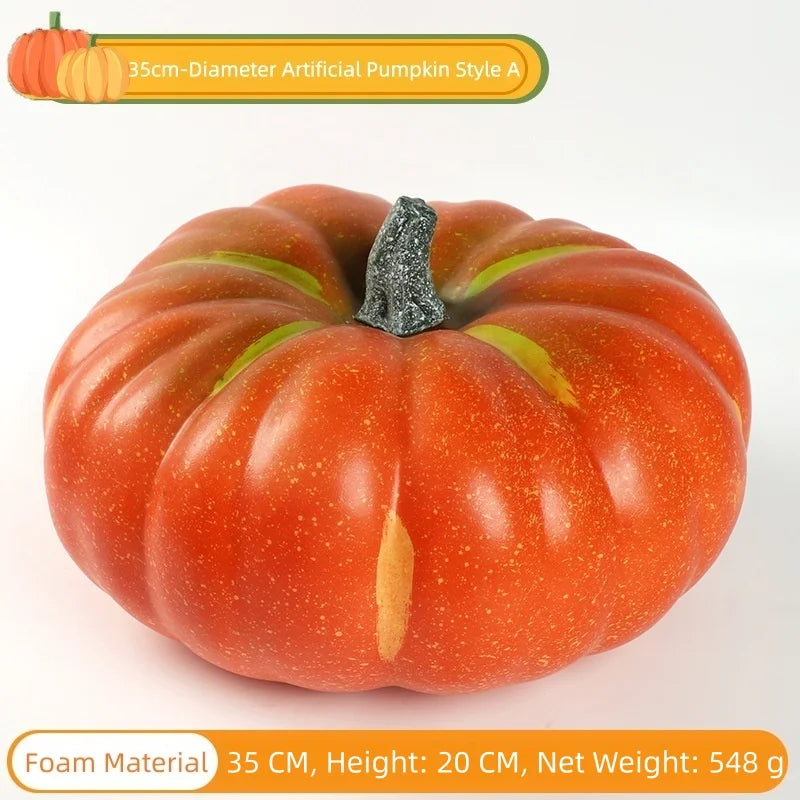 Artificial Foam Pumpkin Simulation Fake Vegetable Model Halloween Farm Park Festival Landscape Ornament Photo Shoot Props