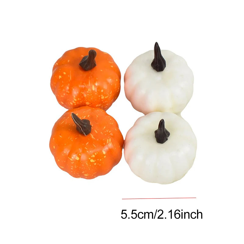 12PCS Realistic 5.5cm Artificial Pumpkins in Yellow & White Perfect for Halloween Thanksgiving Ambiance Decor Party Souvenir ZYF