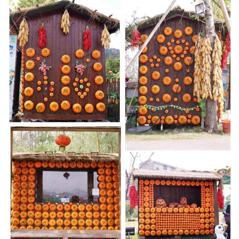 Artificial Foam Pumpkin Simulation Fake Vegetable Model Halloween Farm Park Festival Landscape Ornament Photo Shoot Props