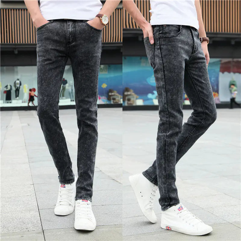 Slim-Fit Light Blue Casual Stretch Jeans for Men