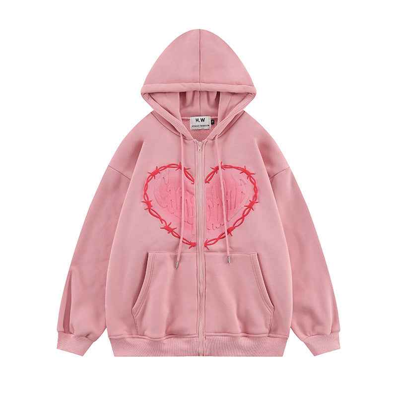 Men's Unisex Love Foam Print Hoodie