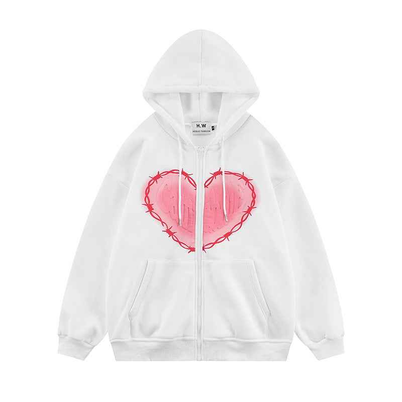 Men's Unisex Love Foam Print Hoodie
