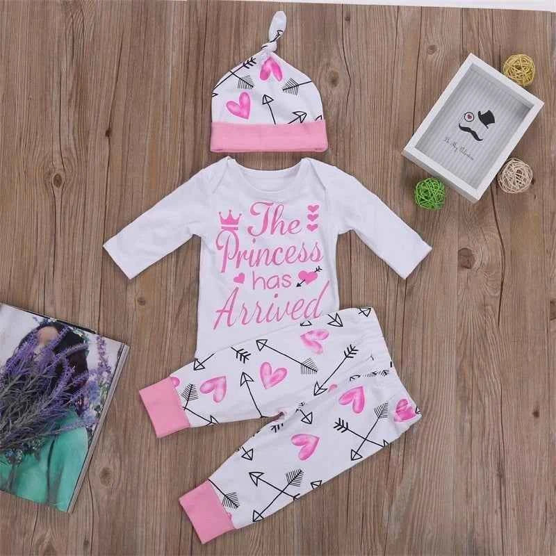 4PCS Newborn Kids Baby Girl Outfits Clothes Romper Bodysuit Pants Outfits Set