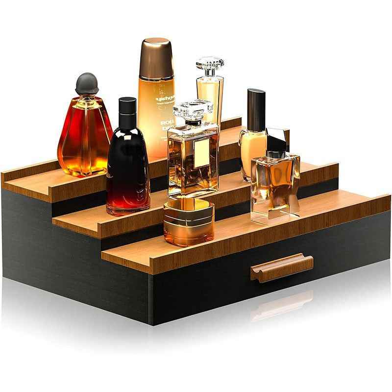 Wood Double Layer Perfume Display Shelf Dresser
