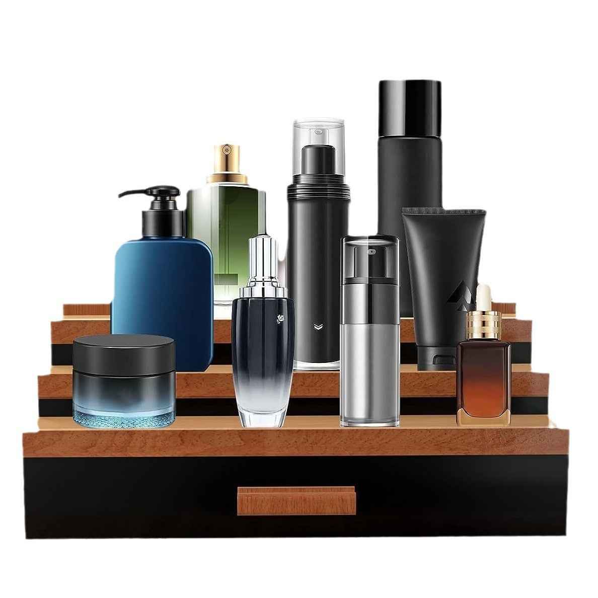 Wood Double Layer Perfume Display Shelf Dresser