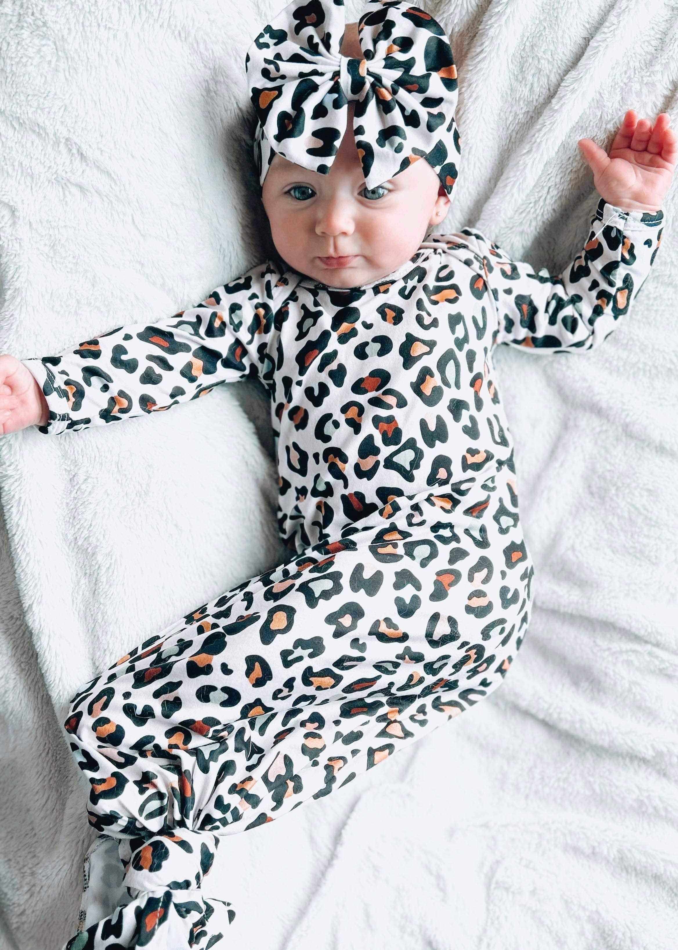 Fall leopard gown and headband set