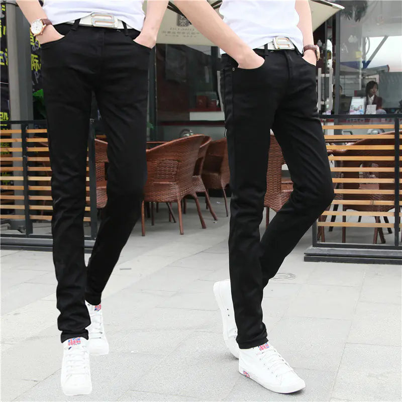 Slim-Fit Light Blue Casual Stretch Jeans for Men