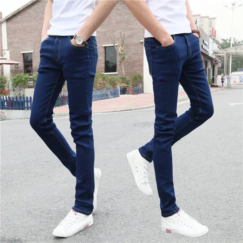 Slim-Fit Light Blue Casual Stretch Jeans for Men